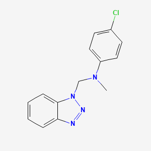 molecular formula C14H13ClN4 B2394254 N-(1H-1,2,3-Benzotriazol-1-ylmethyl)-4-chloro-N-methylaniline CAS No. 300680-05-1