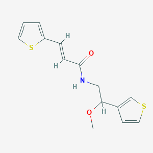 molecular formula C14H15NO2S2 B2394255 (E)-N-(2-methoxy-2-(thiophen-3-yl)ethyl)-3-(thiophen-2-yl)acrylamide CAS No. 1448140-30-4
