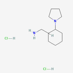 molecular formula C11H24Cl2N2 B2394260 [2-(Pyrrolidin-1-yl)cyclohexyl]methanamine dihydrochloride CAS No. 2137785-62-5