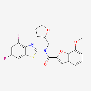 N-(4,6-difluorobenzo[d]thiazol-2-yl)-7-methoxy-N-((tetrahydrofuran-2-yl)methyl)benzofuran-2-carboxamide