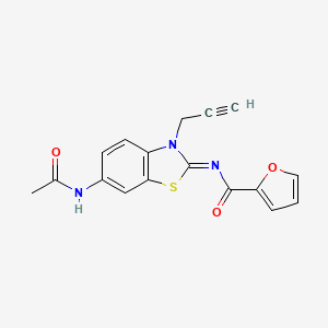 N-(6-acetamido-3-prop-2-ynyl-1,3-benzothiazol-2-ylidene)furan-2-carboxamide