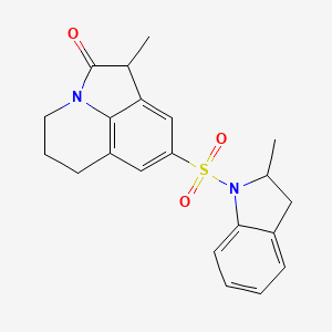 3-Methyl-6-[(2-methyl-2,3-dihydroindol-1-yl)sulfonyl]-1-azatricyclo[6.3.1.04,12]dodeca-4,6,8(12)-trien-2-one