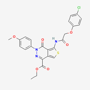 molecular formula C24H20ClN3O6S B2394288 ethyl 5-[2-(4-chlorophenoxy)acetamido]-3-(4-methoxyphenyl)-4-oxo-3H,4H-thieno[3,4-d]pyridazine-1-carboxylate CAS No. 851952-30-2