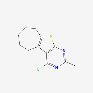 molecular formula C12H13ClN2S B2394289 4-chloro-2-methyl-6,7,8,9-tetrahydro-5H-cyclohepta[4,5]thieno[2,3-d]pyrimidine CAS No. 867311-51-1