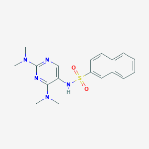 molecular formula C18H21N5O2S B2394298 N-[2,4-Bis(dimethylamino)pyrimidin-5-YL]naphthalene-2-sulfonamide CAS No. 1448027-77-7
