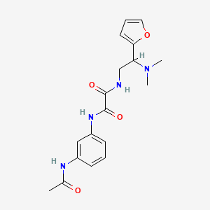 molecular formula C18H22N4O4 B2394318 N1-(3-acetamidophenyl)-N2-(2-(dimethylamino)-2-(furan-2-yl)ethyl)oxalamide CAS No. 941975-93-5