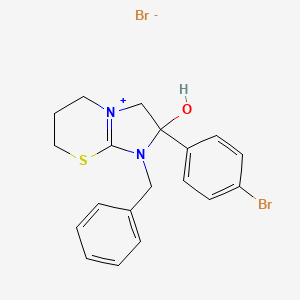 1-benzyl-2-(4-bromophenyl)-2-hydroxy-3,5,6,7-tetrahydro-2H-imidazo[2,1-b][1,3]thiazin-1-ium bromide