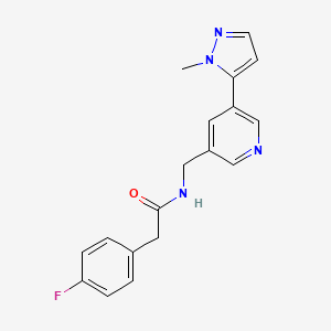 2-(4-fluorophenyl)-N-((5-(1-methyl-1H-pyrazol-5-yl)pyridin-3-yl)methyl)acetamide