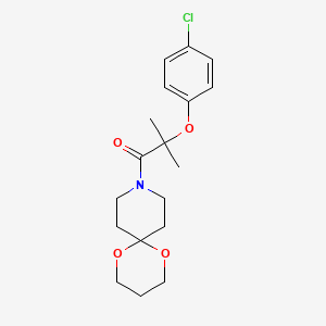 2-(4-Chlorophenoxy)-2-methyl-1-(1,5-dioxa-9-azaspiro[5.5]undecan-9-yl)propan-1-one