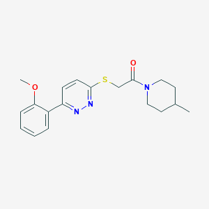 molecular formula C19H23N3O2S B2394334 2-((6-(2-Methoxyphenyl)pyridazin-3-yl)thio)-1-(4-methylpiperidin-1-yl)ethanone CAS No. 893980-33-1