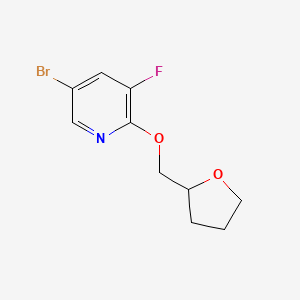 molecular formula C10H11BrFNO2 B2394336 5-Bromo-3-fluoro-2-[(oxolan-2-yl)methoxy]pyridine CAS No. 1856518-37-0