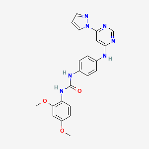 1-(4-((6-(1H-pyrazol-1-yl)pyrimidin-4-yl)amino)phenyl)-3-(2,4-dimethoxyphenyl)urea