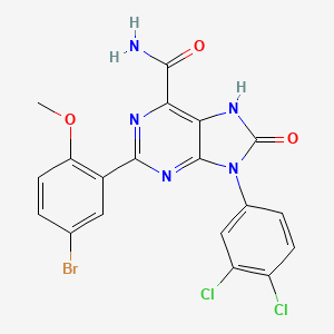 2-(5-bromo-2-methoxyphenyl)-9-(3,4-dichlorophenyl)-8-oxo-8,9-dihydro-7H-purine-6-carboxamide