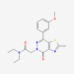 molecular formula C19H22N4O3S B2394350 N,N-diethyl-2-(7-(3-methoxyphenyl)-2-methyl-4-oxothiazolo[4,5-d]pyridazin-5(4H)-yl)acetamide CAS No. 941880-32-6