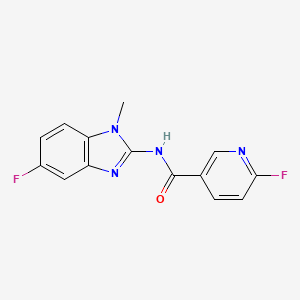 6-fluoro-N-(5-fluoro-1-methyl-1H-1,3-benzodiazol-2-yl)pyridine-3-carboxamide