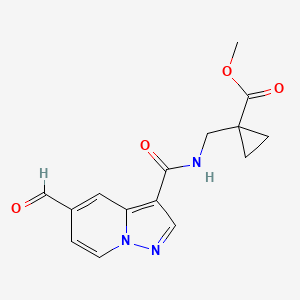 Methyl 1-[({5-formylpyrazolo[1,5-a]pyridin-3-yl}formamido)methyl]cyclopropane-1-carboxylate