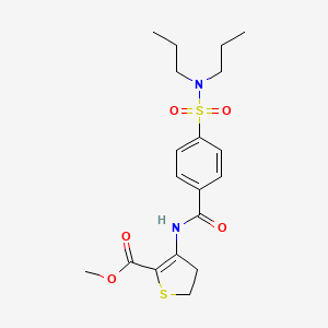 molecular formula C19H26N2O5S2 B2394406 methyl 3-[4-(dipropylsulfamoyl)benzamido]-4,5-dihydrothiophene-2-carboxylate CAS No. 392243-09-3