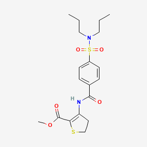 molecular formula C19H26N2O5S2 B2394406 Methyl 4-[[4-(dipropylsulfamoyl)benzoyl]amino]-2,3-dihydrothiophene-5-carboxylate CAS No. 392243-09-3