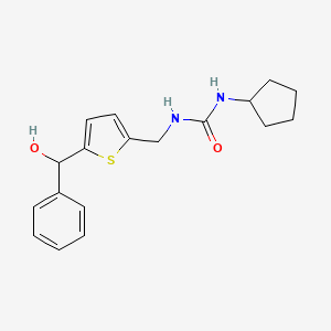 1-Cyclopentyl-3-((5-(hydroxy(phenyl)methyl)thiophen-2-yl)methyl)urea