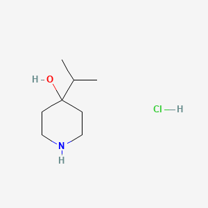 molecular formula C8H18ClNO B2394414 4-(Propan-2-yl)piperidin-4-ol hydrochloride CAS No. 1246632-62-1