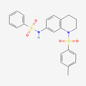 molecular formula C22H22N2O4S2 B2394416 N-(1-tosyl-1,2,3,4-tetrahydroquinolin-7-yl)benzenesulfonamide CAS No. 898429-92-0