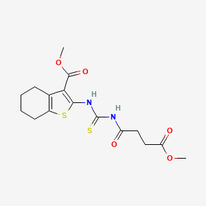molecular formula C16H20N2O5S2 B2394426 Methyl 2-(3-(4-methoxy-4-oxobutanoyl)thioureido)-4,5,6,7-tetrahydrobenzo[b]thiophene-3-carboxylate CAS No. 642948-47-8