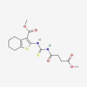 molecular formula C16H20N2O5S2 B2394426 Methyl 2-[(4-methoxy-4-oxobutanoyl)carbamothioylamino]-4,5,6,7-tetrahydro-1-benzothiophene-3-carboxylate CAS No. 642948-47-8