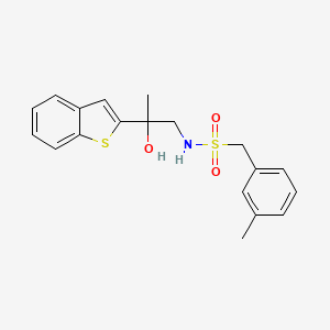 molecular formula C19H21NO3S2 B2394437 N-[2-(1-benzothiophen-2-yl)-2-hydroxypropyl]-1-(3-methylphenyl)methanesulfonamide CAS No. 2034516-62-4