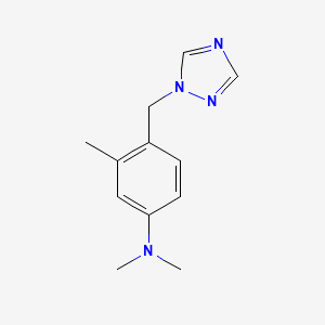 molecular formula C12H16N4 B2394471 N,N,3-Trimethyl-4-(1H-1,2,4-triazol-1-ylmethyl)aniline CAS No. 158979-44-3