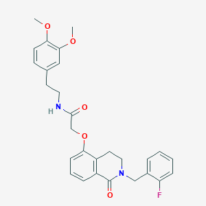 N-(3,4-dimethoxyphenethyl)-2-((2-(2-fluorobenzyl)-1-oxo-1,2,3,4-tetrahydroisoquinolin-5-yl)oxy)acetamide