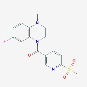 (7-Fluoro-4-methyl-2,3-dihydroquinoxalin-1-yl)-(6-methylsulfonylpyridin-3-yl)methanone