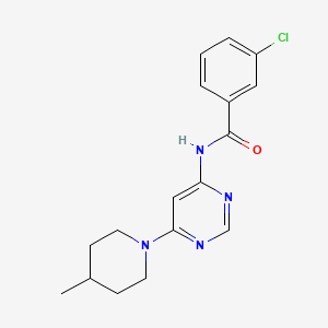3-chloro-N-(6-(4-methylpiperidin-1-yl)pyrimidin-4-yl)benzamide