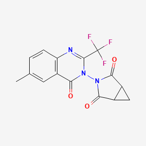 molecular formula C15H10F3N3O3 B2394514 3-[6-methyl-4-oxo-2-(trifluoromethyl)-3,4-dihydroquinazolin-3-yl]-3-azabicyclo[3.1.0]hexane-2,4-dione CAS No. 866156-52-7