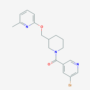 molecular formula C18H20BrN3O2 B2394517 (5-Bromopyridin-3-yl)-[3-[(6-methylpyridin-2-yl)oxymethyl]piperidin-1-yl]methanone CAS No. 2380032-62-0