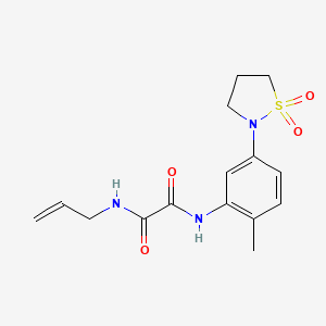 molecular formula C15H19N3O4S B2394554 N1-allyl-N2-(5-(1,1-dioxidoisothiazolidin-2-yl)-2-methylphenyl)oxalamide CAS No. 1105227-66-4