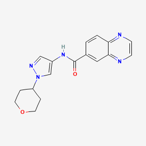 B2394565 N-(1-(tetrahydro-2H-pyran-4-yl)-1H-pyrazol-4-yl)quinoxaline-6-carboxamide CAS No. 1797552-02-3
