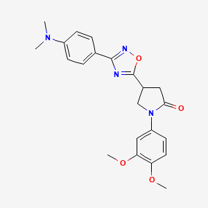 molecular formula C22H24N4O4 B2394568 1-(3,4-dimethoxyphenyl)-4-{3-[4-(dimethylamino)phenyl]-1,2,4-oxadiazol-5-yl}pyrrolidin-2-one CAS No. 941893-28-3