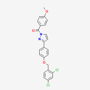 molecular formula C24H18Cl2N2O3 B2394571 [3-[4-[(2,4-Dichlorophenyl)methoxy]phenyl]pyrazol-1-yl]-(4-methoxyphenyl)methanone CAS No. 477711-60-7