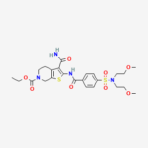ethyl 2-(4-(N,N-bis(2-methoxyethyl)sulfamoyl)benzamido)-3-carbamoyl-4,5-dihydrothieno[2,3-c]pyridine-6(7H)-carboxylate