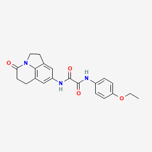 molecular formula C21H21N3O4 B2394581 N1-(4-ethoxyphenyl)-N2-(4-oxo-2,4,5,6-tetrahydro-1H-pyrrolo[3,2,1-ij]quinolin-8-yl)oxalamide CAS No. 898435-82-0