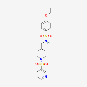 molecular formula C19H25N3O5S2 B2394584 4-ethoxy-N-((1-(pyridin-3-ylsulfonyl)piperidin-4-yl)methyl)benzenesulfonamide CAS No. 1428373-89-0