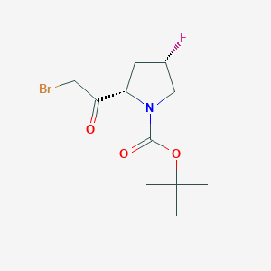 molecular formula C11H17BrFNO3 B2394592 Tert-butyl (2S,4S)-2-(2-bromoacetyl)-4-fluoropyrrolidine-1-carboxylate CAS No. 2411178-85-1