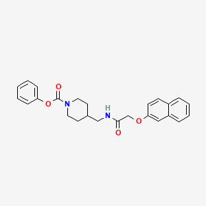 molecular formula C25H26N2O4 B2394595 Phenyl 4-((2-(naphthalen-2-yloxy)acetamido)methyl)piperidine-1-carboxylate CAS No. 1234936-28-7