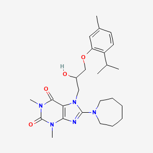 8-(azepan-1-yl)-7-(2-hydroxy-3-(2-isopropyl-5-methylphenoxy)propyl)-1,3-dimethyl-1H-purine-2,6(3H,7H)-dione