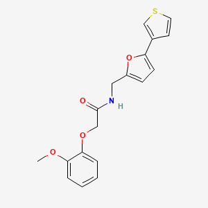 2-(2-methoxyphenoxy)-N-((5-(thiophen-3-yl)furan-2-yl)methyl)acetamide