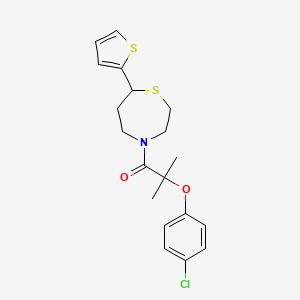 2-(4-Chlorophenoxy)-2-methyl-1-(7-(thiophen-2-yl)-1,4-thiazepan-4-yl)propan-1-one