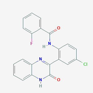 molecular formula C21H13ClFN3O2 B2394611 N-[4-chloro-2-(3-oxo-4H-quinoxalin-2-yl)phenyl]-2-fluorobenzamide CAS No. 899732-77-5