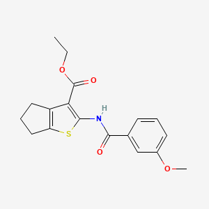 molecular formula C18H19NO4S B2394620 ETHYL 2-(3-METHOXYBENZAMIDO)-4H,5H,6H-CYCLOPENTA[B]THIOPHENE-3-CARBOXYLATE CAS No. 306737-26-8