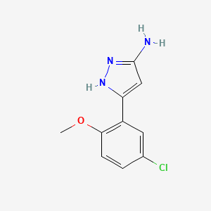 molecular formula C10H10ClN3O B2394630 3-(5-chloro-2-methoxyphenyl)-1H-pyrazol-5-amine CAS No. 501902-86-9