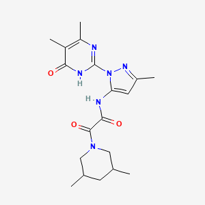 molecular formula C19H26N6O3 B2394632 N-[1-(4,5-dimethyl-6-oxo-1,6-dihydropyrimidin-2-yl)-3-methyl-1H-pyrazol-5-yl]-2-(3,5-dimethylpiperidin-1-yl)-2-oxoacetamide CAS No. 1014005-14-1